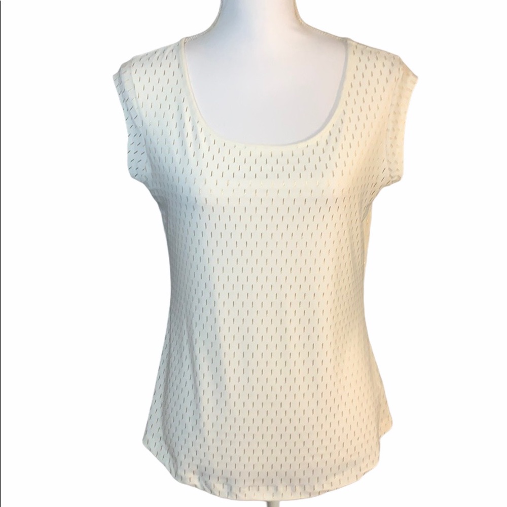 The Limited White and Gold Cap Sleeve Top XS NWT